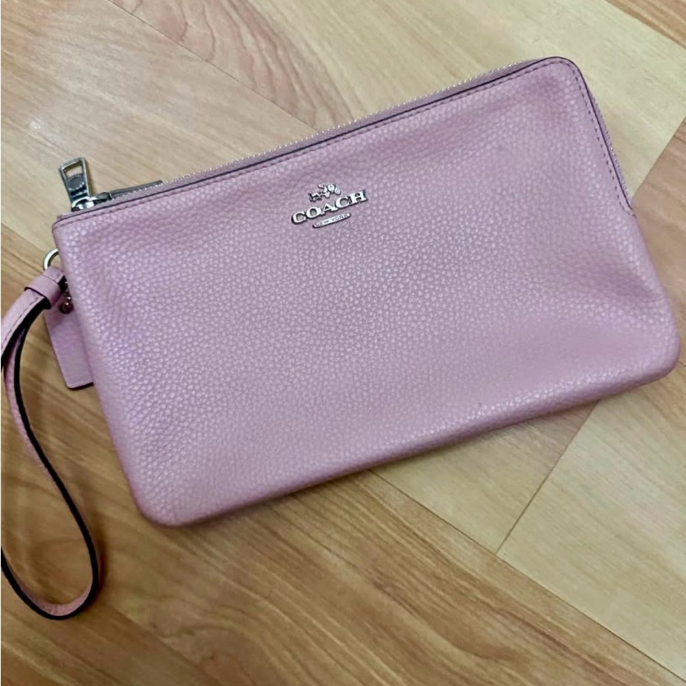 Coach Pink Leather Wristlet